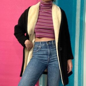 Vintage Black Furry Long Coat